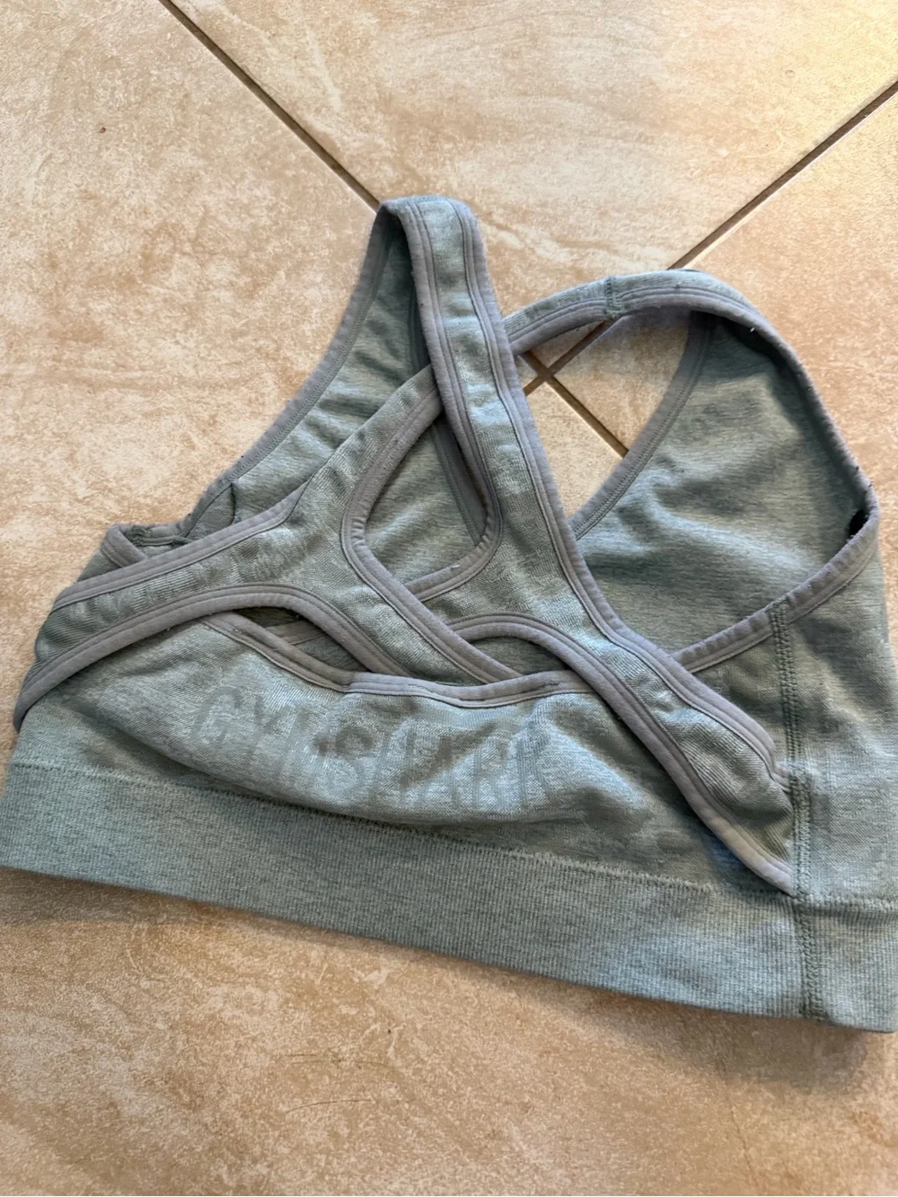 Gymshark Seamless Cross-Back Sports Bra in Sage